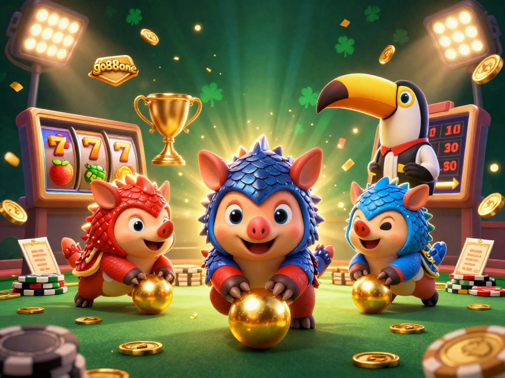 Experience thrilling action at go88one with vibrant pangolins in a dynamic casino setting.