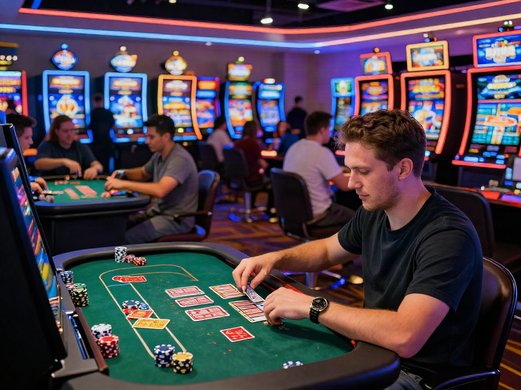 Dynamic gaming scene at non gamstop casinos uk with players at tables
