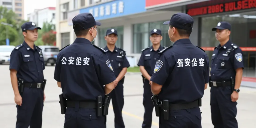 Private Security professionals conducting site surveys for local businesses, ensuring community safety.
