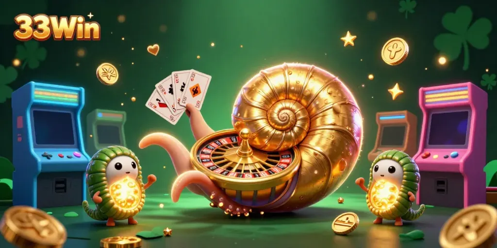 Experience vibrant gameplay excitement at 33Win featuring dynamic 3D casino elements.