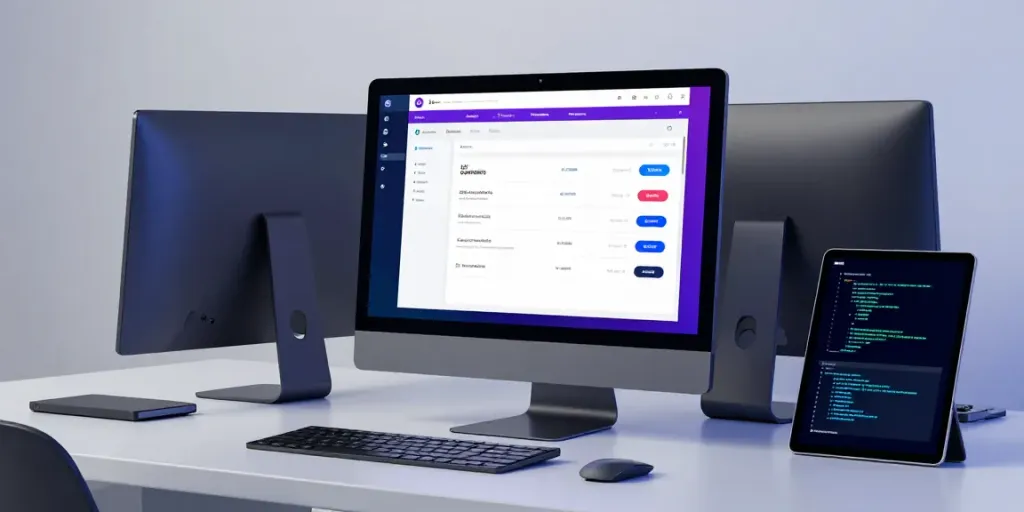 Buy .uk domain in a modern workspace, showcasing domain registration and digital tools.