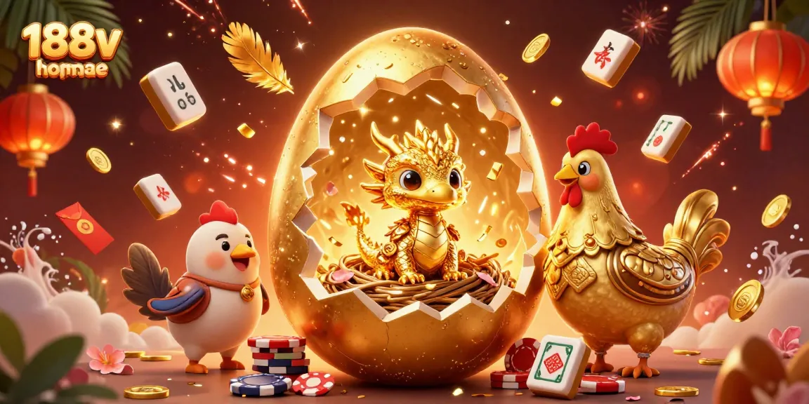 Experience thrilling gameplay at 188v homepage with a vibrant golden dragon and casino elements.
