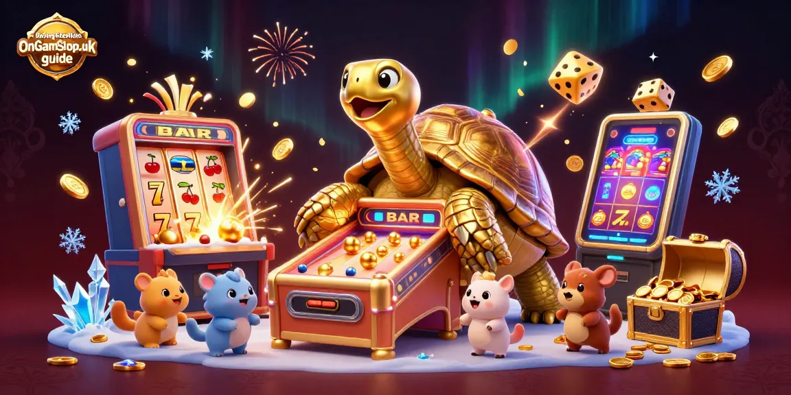 Engage with the BettingSitesNotOnGamStop.uk guide in this vibrant 3D casino scene filled with exciting elements.