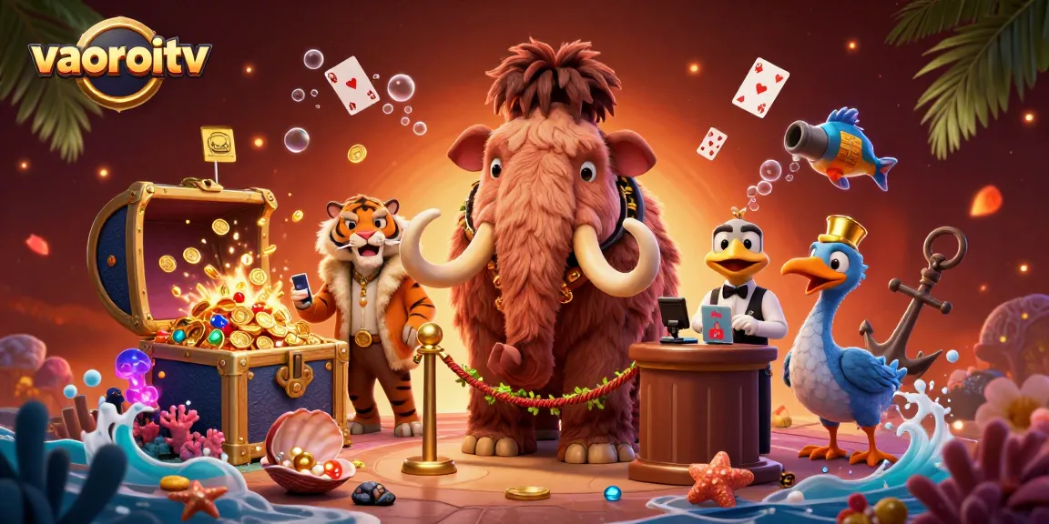 Join the vaoroitv experience with a vibrant 3D casino scene, featuring unique characters and lively gambling elements.