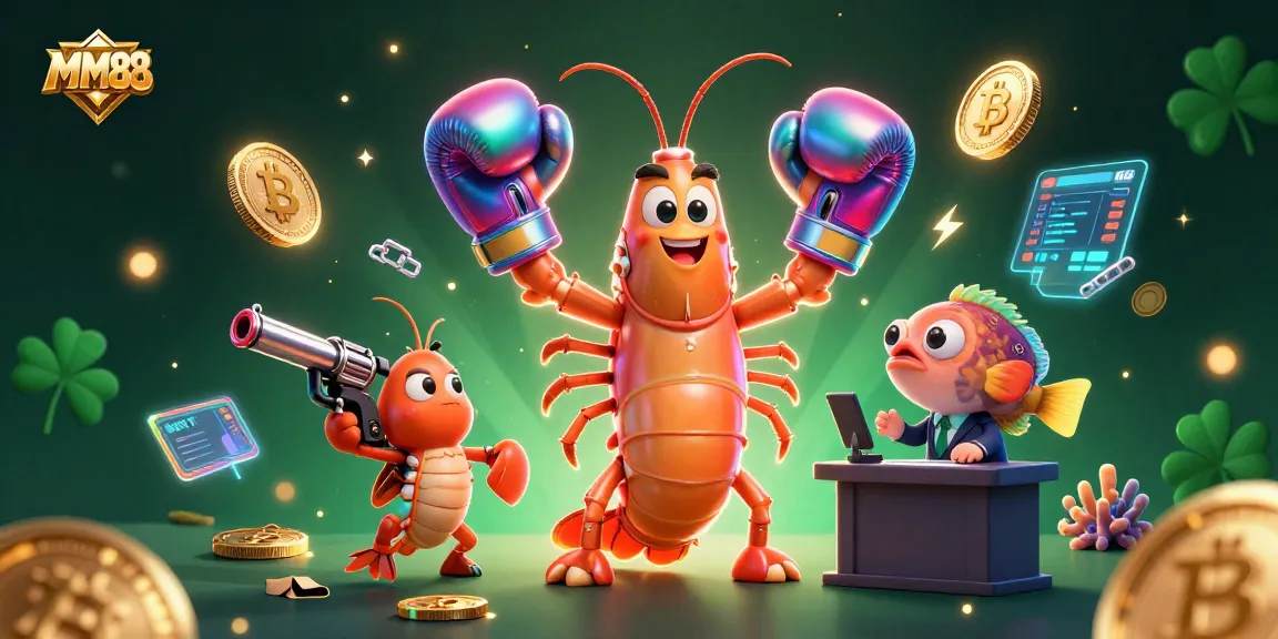 Engage in MM88's dynamic gaming experience with vibrant 3D characters and crypto elements.