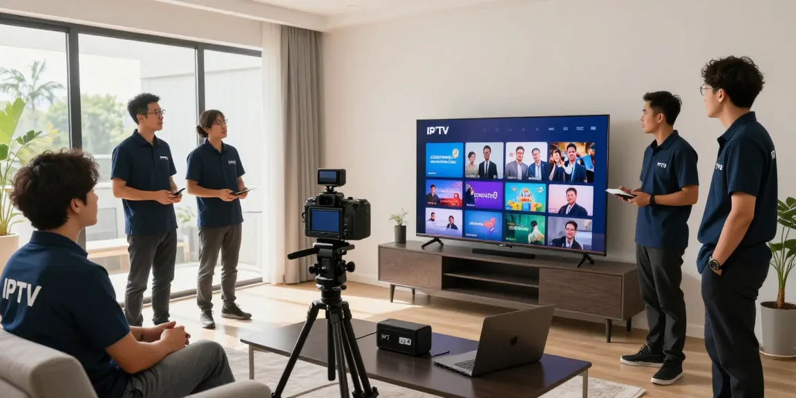 Best IPTV service provider setting up reliable local streaming solutions in a professional environment.