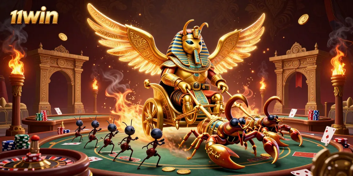 Engage with 11WIN on an epic casino adventure featuring lively characters and high-stakes elements